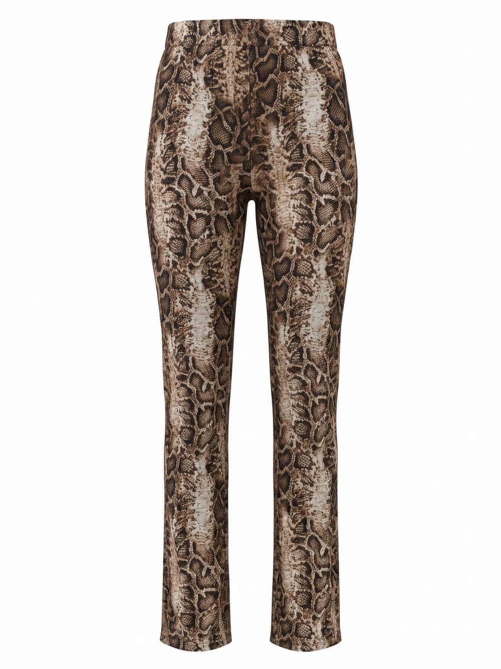 Women's Brown Snake-Print Skinny Pants